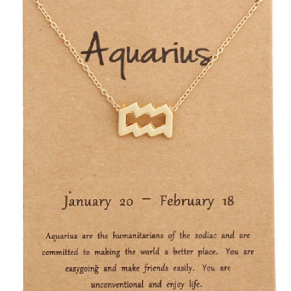 Aquarius Zodiac Horoscope Pendant